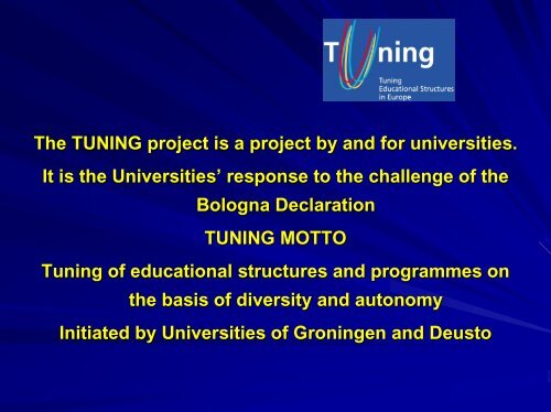 'Tuning' and Bologna: Implications for undergraduate, postgraduate ...