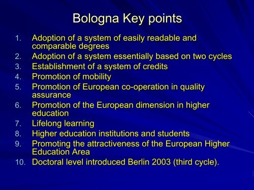 'Tuning' and Bologna: Implications for undergraduate, postgraduate ...