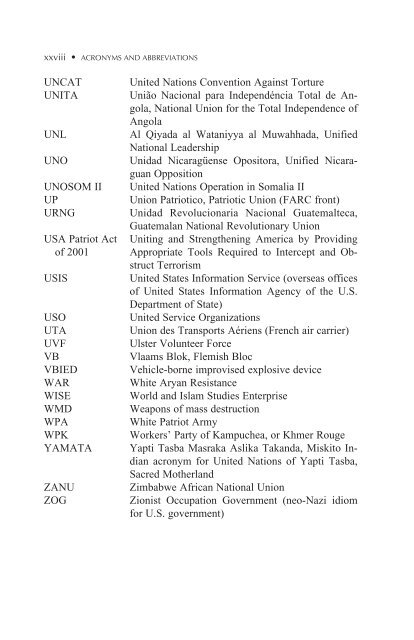 Historical Dictionary of Terrorism Third Edition