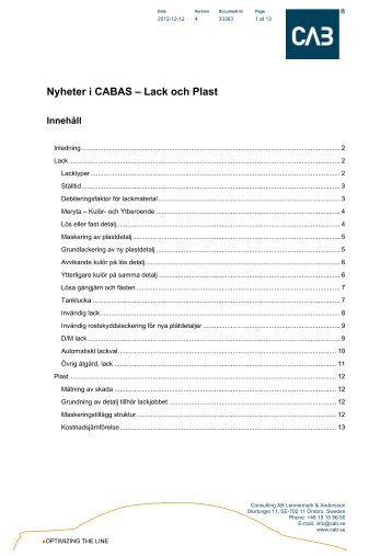 Nyheter Lack & Plast - CAB