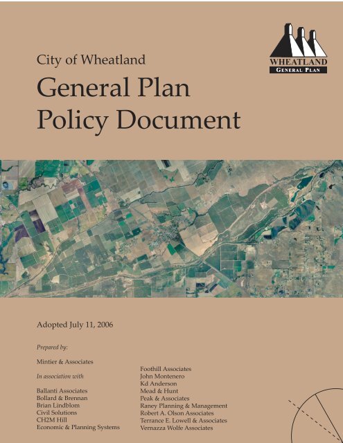 General Plan Policy Document (Adopted 7-11 ... - City of Wheatland