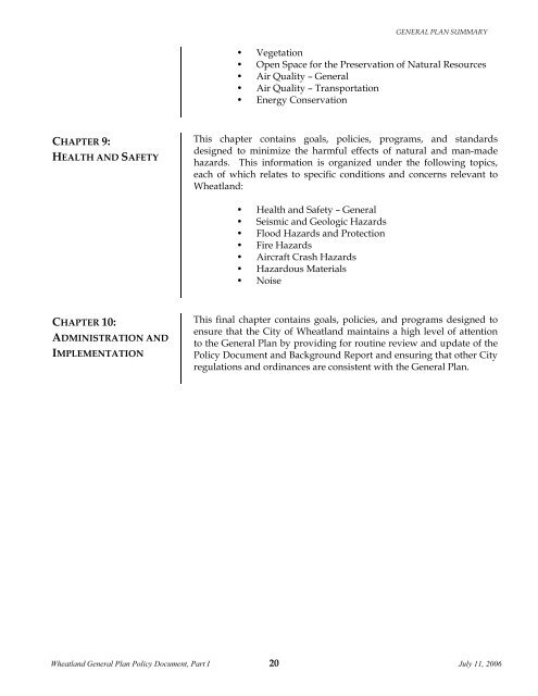 General Plan Policy Document (Adopted 7-11 ... - City of Wheatland