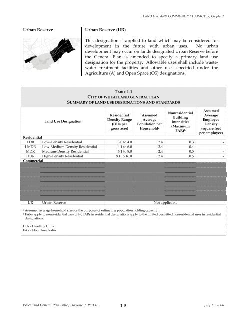 General Plan Policy Document (Adopted 7-11 ... - City of Wheatland