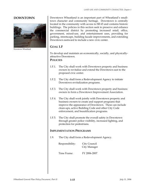 General Plan Policy Document (Adopted 7-11 ... - City of Wheatland