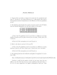 Practice Midterm 2 1. Suppose that you wish to compare two means ...