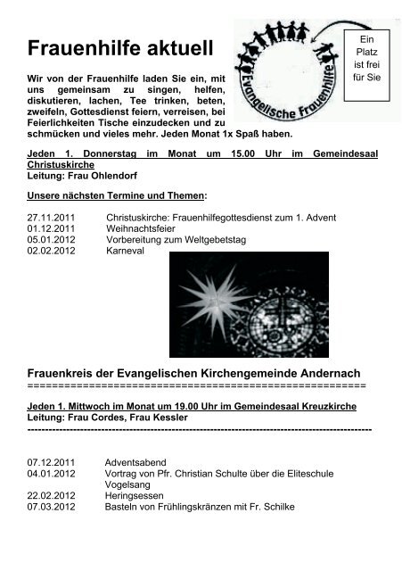 Gottesdienste an Weihnachten, Silvester, Neujahr 2011