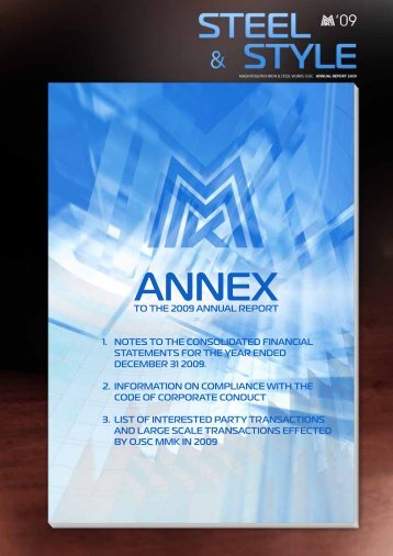 Annex_to_the_2009_annual_report - Magnitogorsk Iron & Steel Works