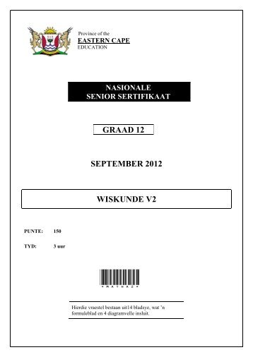 GRAAD 12 SEPTEMBER 2012 WISKUNDE V2 - Ecexams.co.za