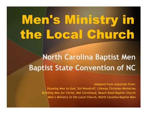 Men's Ministry Action Plan - Baptist Men and Women on Mission