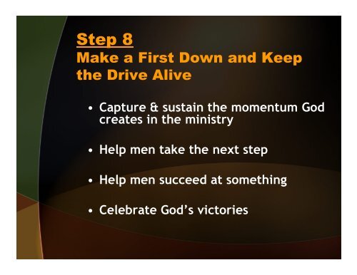 Men's Ministry Action Plan - Baptist Men and Women on Mission