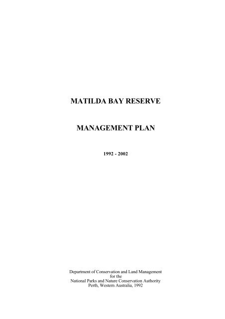 Matilda Bay Reserve - Department of Environment and Conservation