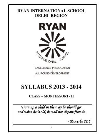 SYLLABUS 2013 - 2014 - Ryan International School