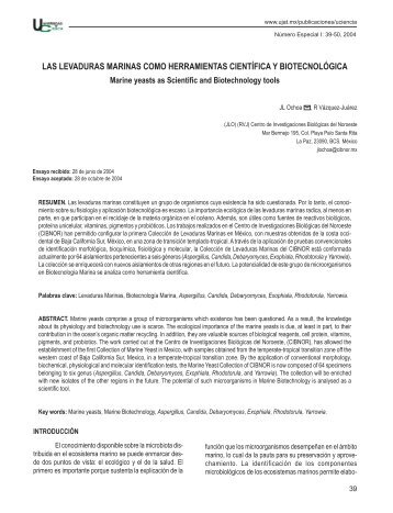 las levaduras marinas como herramientas cientÃ­fica ... - Publicaciones