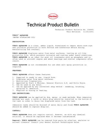 Technical Product Bulletin