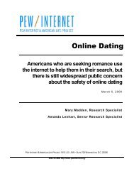 Online Dating - Pew Internet & American Life Project