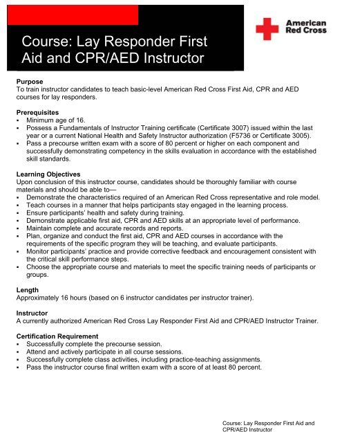 Course: Lay First and CPR/AED ... - KMC Red