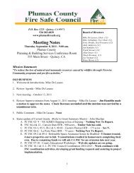 Meeting Notes - Plumas County Fire Safe Council