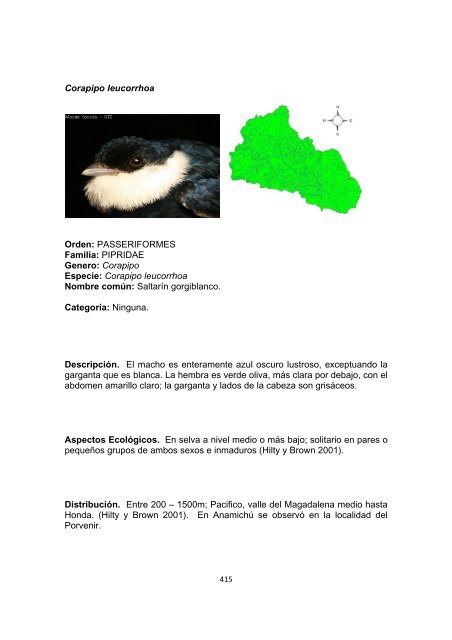 Ortalis guttata columbiana Orden: GALLIFORMES ... - Cortolima
