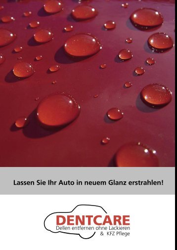 Lassen Sie Ihr Auto in neuem Glanz erstrahlen! - DENTCARE