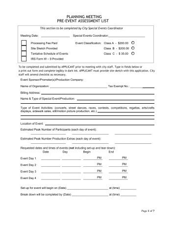 Special Events Permit Application - City of Cocoa Beach