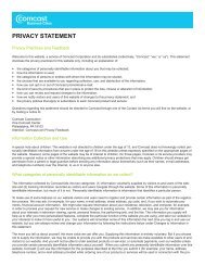 PRIVACY STATEMENT - Comcast Business