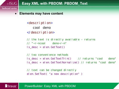 Easy XML with PBDOM - Sybase