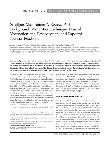 Smallpox Vaccination: A Review, Part I. Background, Vaccination ...