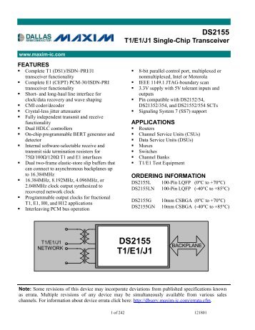 DS2155 T1/E1/J1