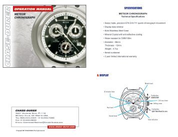 METEOR CHRONOGRAPH OPERATION MANUAL ... - Chase-Durer