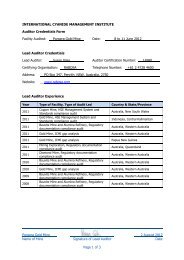 Auditor Credential Form - International Cyanide Management Code