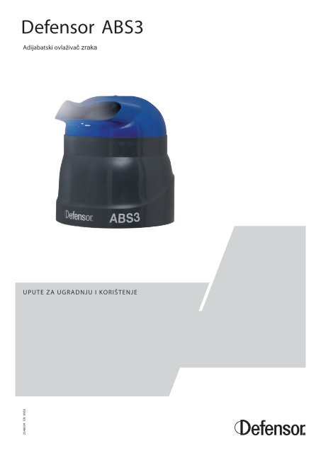 Upute za montažu i održavanje Condair (Defensor) ABS3 - Ema d.o.o.