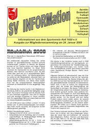 Informationsblatt zur Jahreshauptversammlung ... - SV Kell 1920 eV