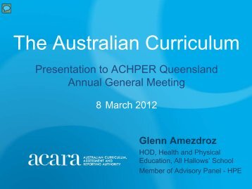 The Australian Curriculum - ACHPER QLD