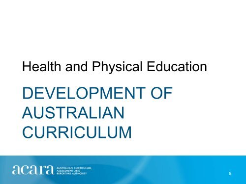 The Australian Curriculum - ACHPER QLD