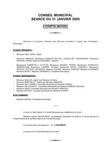 conseil municipal seance du 31 janvier 2005 - Mandelieu La Napoule