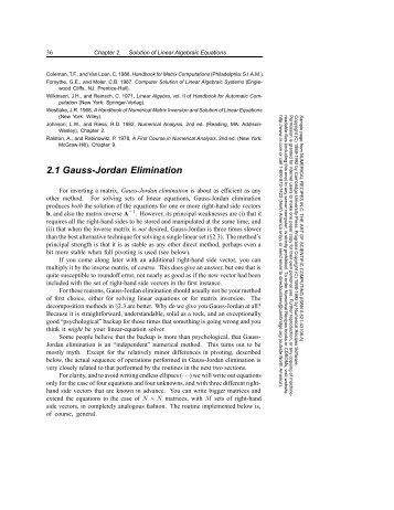 2.1 Gauss-Jordan Elimination - Computing + Mathematical Sciences