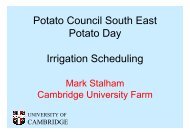 Irrigation Scheduling - Mark Stalham - Potato Council