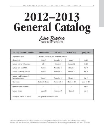 2012â2013 General Catalog - LBCC Paperless Office - Linn-Benton ...