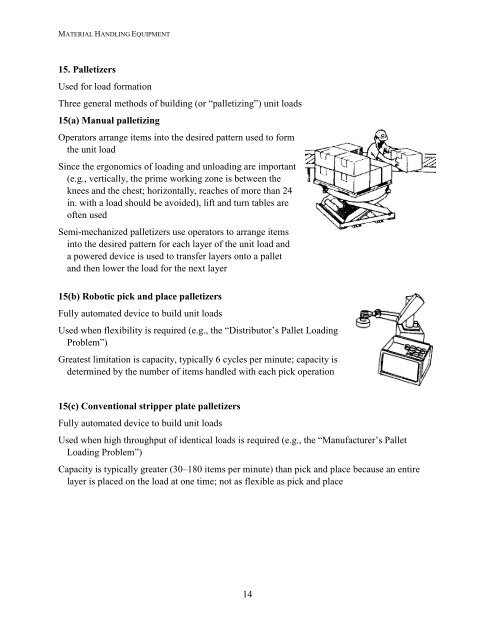 Material Handling Equipment - Industrial and Systems Engineering