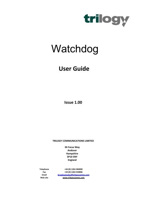 Watchdog Changeover Unit User Guide - Trilogy Communications