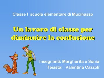 Un lavoro di classe per diminuire la confusione - USP di Piacenza