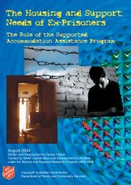 Housing and Support Needs of Ex-Prisoners - South Australian ...