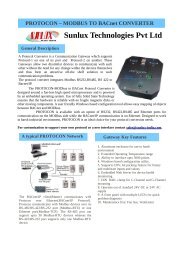 Protocon Data sheet - Modbus to BACnet - Sunlux Technologies Ltd.