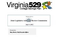 Briefing - Virginia Joint Legislative Audit and Review Commission