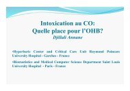 Intoxication au CO: Quelle place pour l'OHB? - SRLF