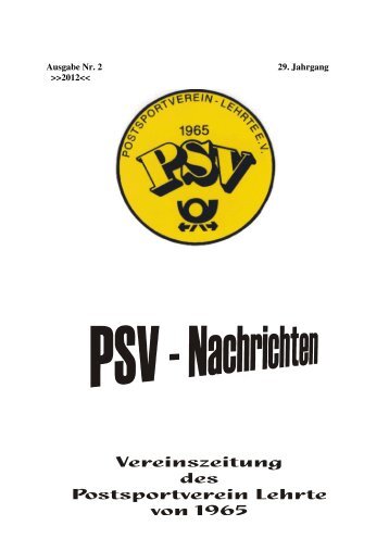 PSV Nachrichten Nr.2 aus 2012 - Postsportverein Lehrte