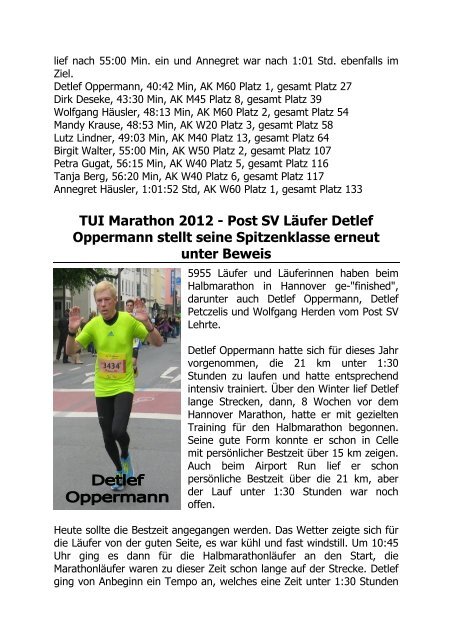 PSV Nachrichten Nr.2 aus 2012 - Postsportverein Lehrte