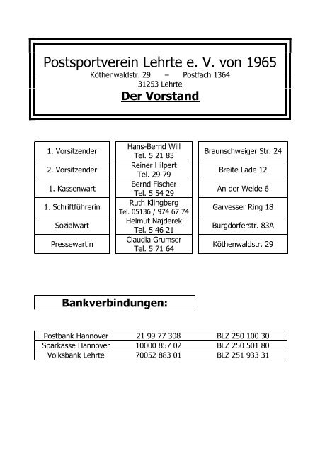 PSV Nachrichten Nr.2 aus 2012 - Postsportverein Lehrte