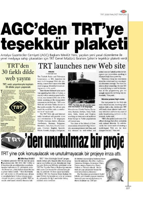 2008 Faaliyet Raporu - TRT