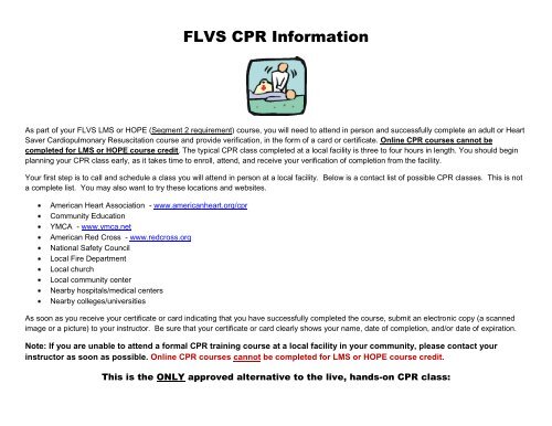 FLVS CPR Information - the Educator Login page!